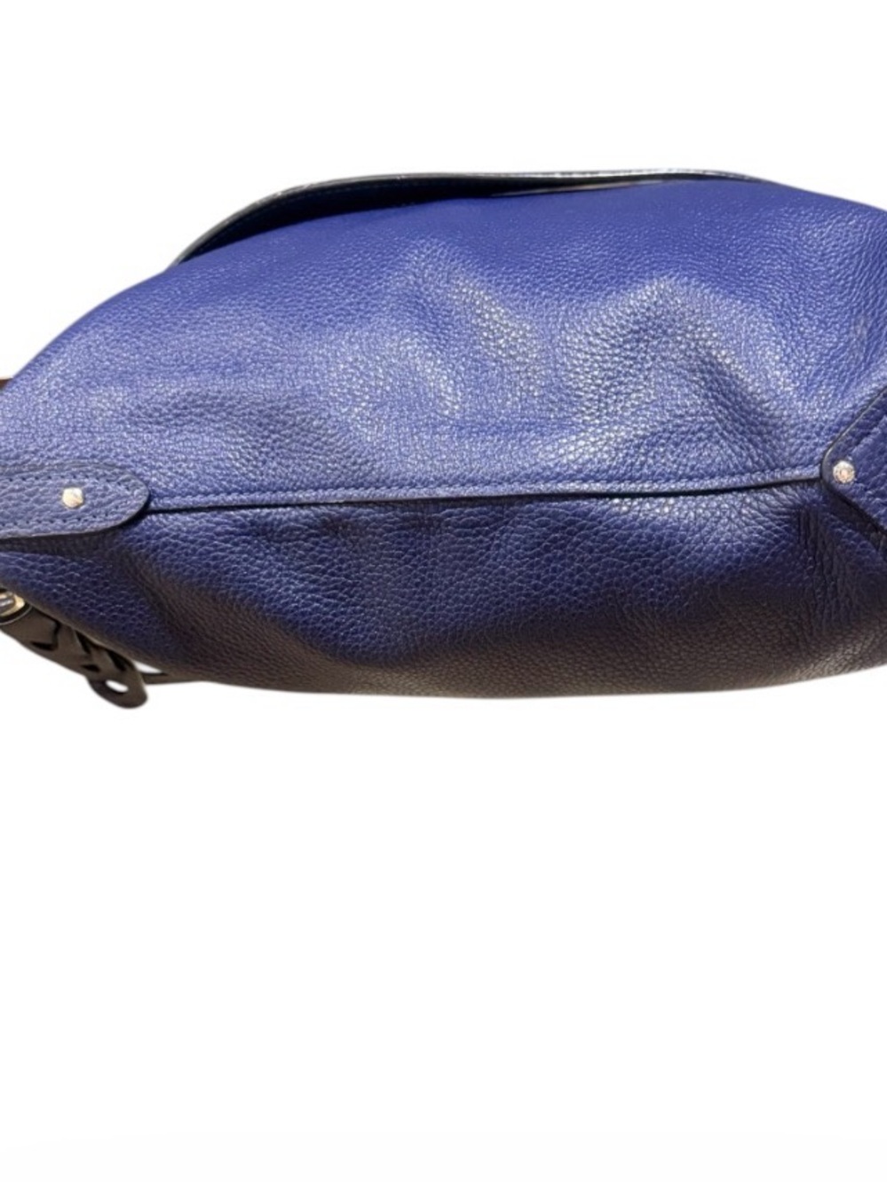 Coach Abby Duffle Pebbled Leather Hobo Bag in Deep Blue Preowned Hang Tag Added - Picture 7 of 12